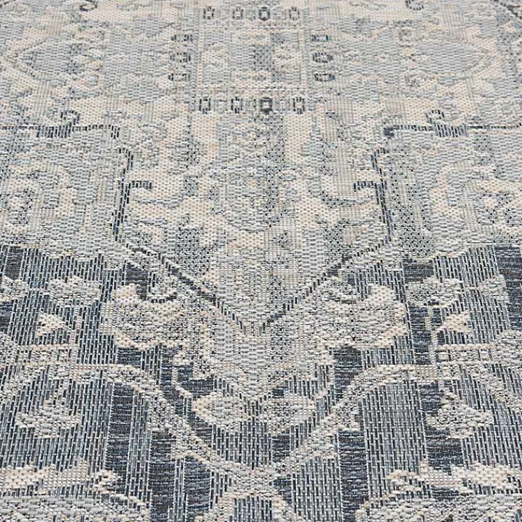 Kirklands Home Medallion Lava Indoor/Outdoor Area Rug, 7x9 Blue Clearance