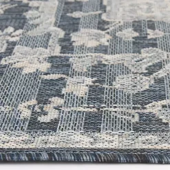 Kirklands Home Medallion Lava Indoor/Outdoor Area Rug, 7x9 Blue Clearance