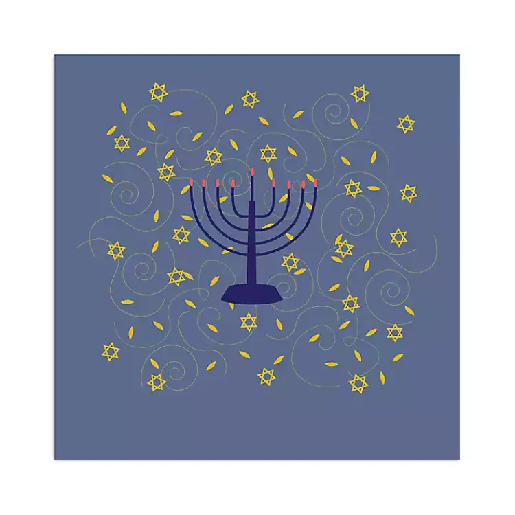 Hanukkah Decorations>Kirklands Home Blue Menorah Canvas Art Print
