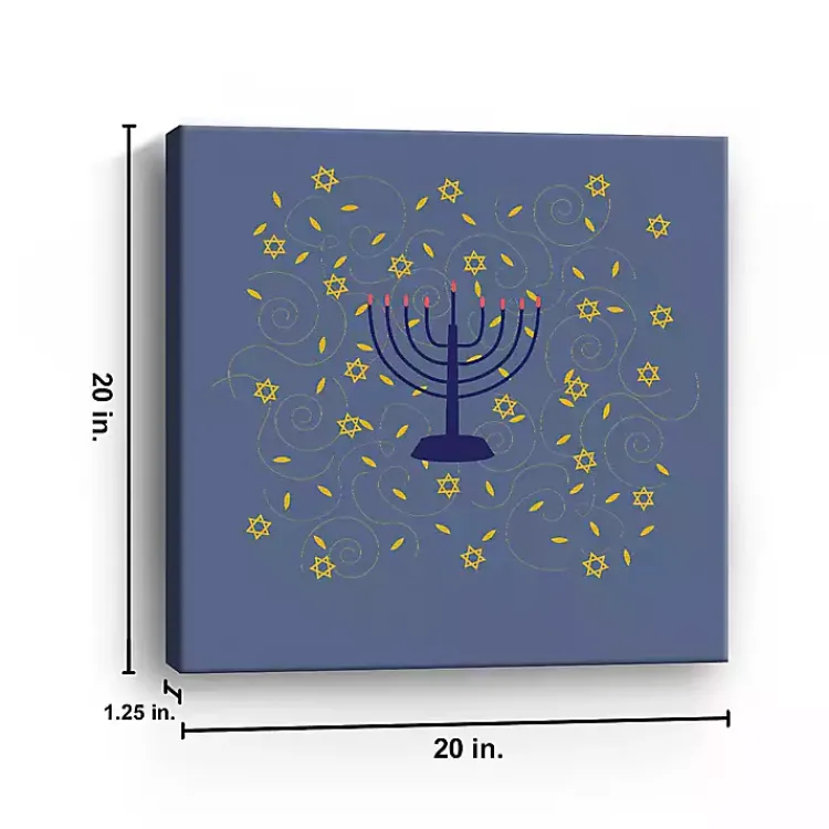 Hanukkah Decorations>Kirklands Home Blue Menorah Canvas Art Print