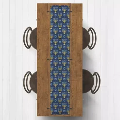Hanukkah Decorations>Kirklands Home Blue Menorah Table Runner, 72 in.