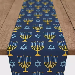 Hanukkah Decorations>Kirklands Home Blue Menorah Table Runner, 90 in.