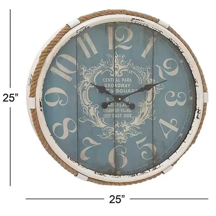 Kirklands Home Blue Metal and Rope Wall Clock Sale