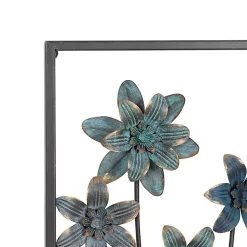 Kirklands Home Metal Floral Panel Wall Plaques, Set of 2 Blue Online