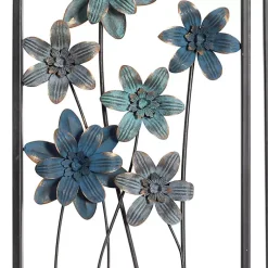 Kirklands Home Metal Floral Panel Wall Plaques, Set of 2 Blue Online