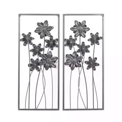 Kirklands Home Metal Floral Panel Wall Plaques, Set of 2 Blue Online