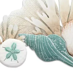 Kirklands Home Blue Metal Reef and Shell Wall Plaque Hot