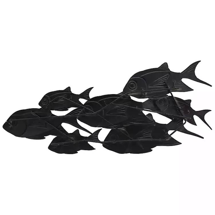 Kirklands Home Metal School of Fish Wall Plaque Blue Clearance