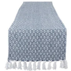 Kirklands Home Mini Diamond Fringe End Table Runner, 108 in. Blue Sale