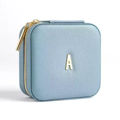Monogram Seasonal Decor>Kirklands Home Monogram A Travel Jewelry Box Blue