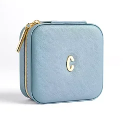 Monogram Seasonal Decor>Kirklands Home Monogram C Travel Jewelry Box Blue