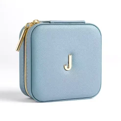 Monogram Seasonal Decor>Kirklands Home Monogram J Travel Jewelry Box Blue
