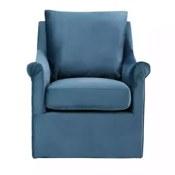 Kirklands Home Mora Swivel Accent Chair Blue