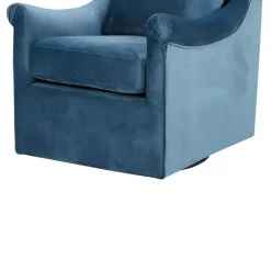 Kirklands Home Mora Swivel Accent Chair Blue