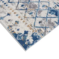 Kirklands Home Moroccan Area Rug, 5x7 Blue Outlet