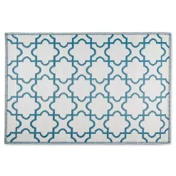 Kirklands Home Blue Moroccan Trellis Outdoor Area Rug, 4x6