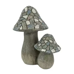 Kirklands Home Blue Mosaic Mushrooms Outdoor Statue Outlet