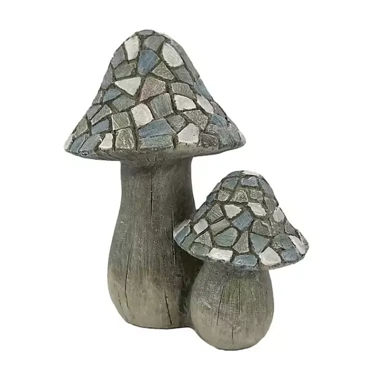 Kirklands Home Blue Mosaic Mushrooms Outdoor Statue Outlet