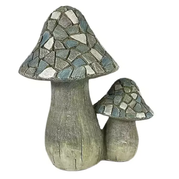 Kirklands Home Blue Mosaic Mushrooms Outdoor Statue Outlet