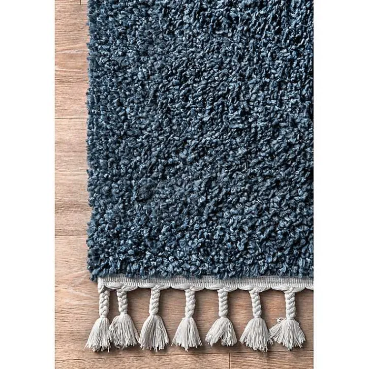 Kirklands Home Neva Plush Shag Area Rug, 5x7 Blue Sale