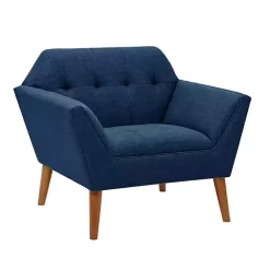 Kirklands Home Newman Mid-Century Accent Chair Blue Outlet