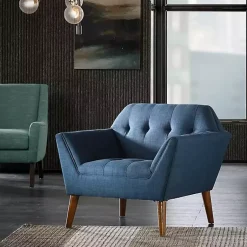 Kirklands Home Newman Mid-Century Accent Chair Blue Outlet