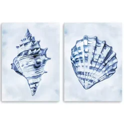 Kirklands Home Blue Ocean Treasures Canvas Art Prints, Set of 2 Online