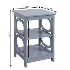 Kirklands Home Octagon 2-Shelf Accent Table Blue New