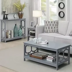 Kirklands Home Octagon 2-Shelf Accent Table Blue New