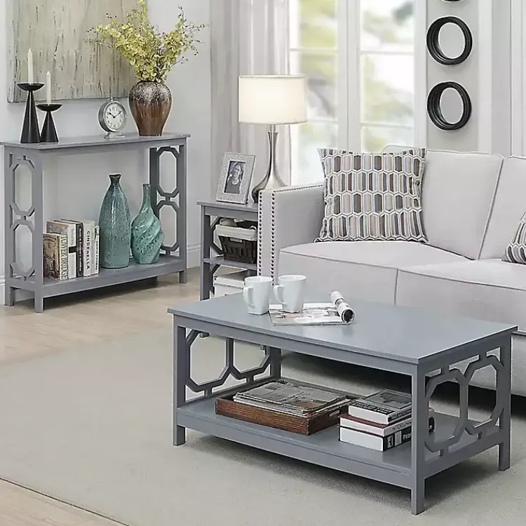 Kirklands Home Octagon 2-Shelf Accent Table Blue New