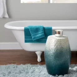Kirklands Home Blue Ombre Mosaic Capiz Shell Drum End Table Discount
