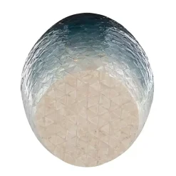Kirklands Home Blue Ombre Mosaic Capiz Shell Drum End Table Discount