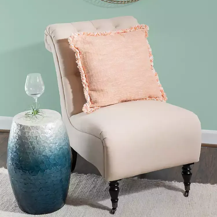 Kirklands Home Blue Ombre Mosaic Capiz Shell Drum End Table Discount