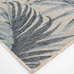 Kirklands Home Palm Fronds Lava Indoor/Outdoor Area Rug, 5x7 Blue Discount