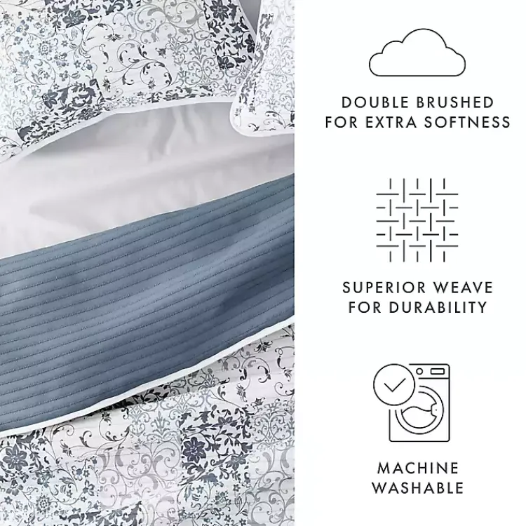 Kirklands Home Blue Patchwork Reversible 3-pc. Queen Quilt Set Sale