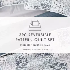 Kirklands Home Blue Patchwork Reversible 3-pc. King Quilt Set Sale