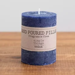Candles>Kirklands Home Pillar Unscented Candle, 4 in. Blue