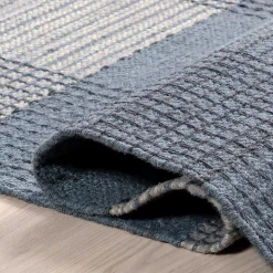 Kirklands Home Plaid Emily Henderson x RugsUSA Area Rug, 3x5 Blue New