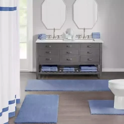 Kirklands Home Blue Plush Microfiber Bath Mat, 20x24 Discount
