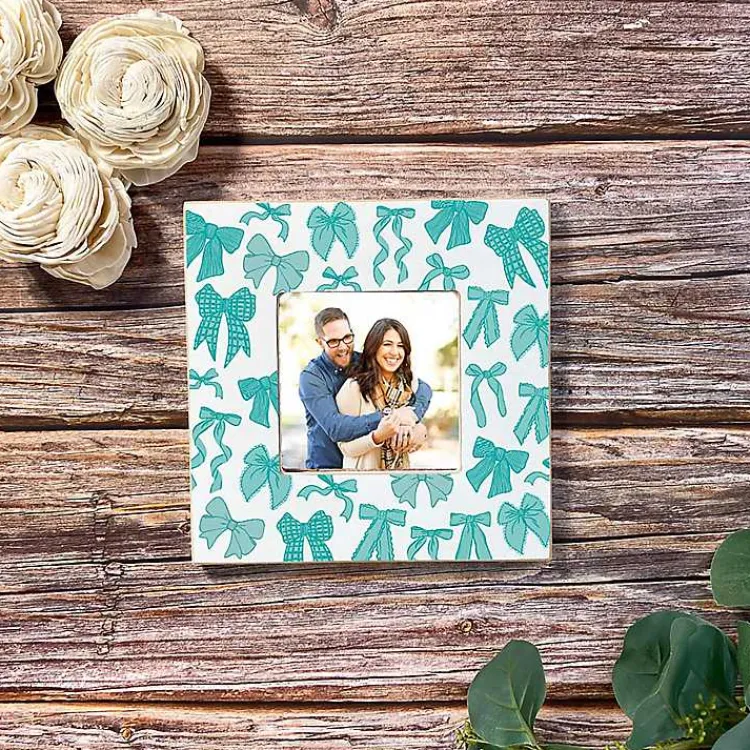 Picture Frames>Kirklands Home Blue Preppy Bows Picture Frame