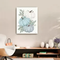 Fall>Kirklands Home Blue Pumpkin Trio Canvas Print