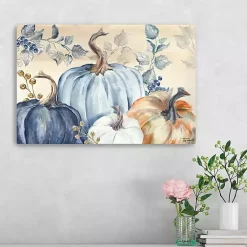 Fall>Kirklands Home Blue Pumpkins Canvas Art Print, 24x16 in.