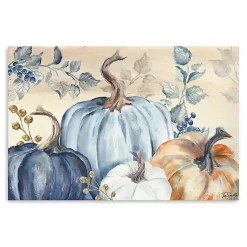 Fall>Kirklands Home Blue Pumpkins Canvas Art Print, 36x24 in.