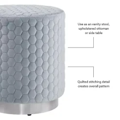 Kirklands Home Blue Quilted Honeycomb Ottoman Online