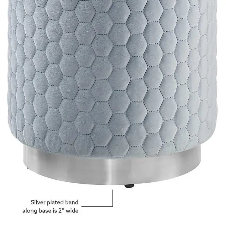 Kirklands Home Blue Quilted Honeycomb Ottoman Online