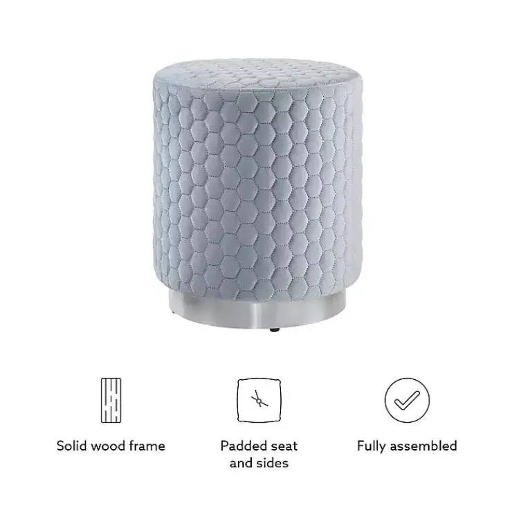 Kirklands Home Blue Quilted Honeycomb Ottoman Online