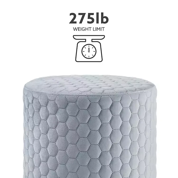 Kirklands Home Blue Quilted Honeycomb Ottoman Online