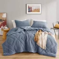 Kirklands Home Quilted Teddy 2-pc. Twin Comforter Set Blue