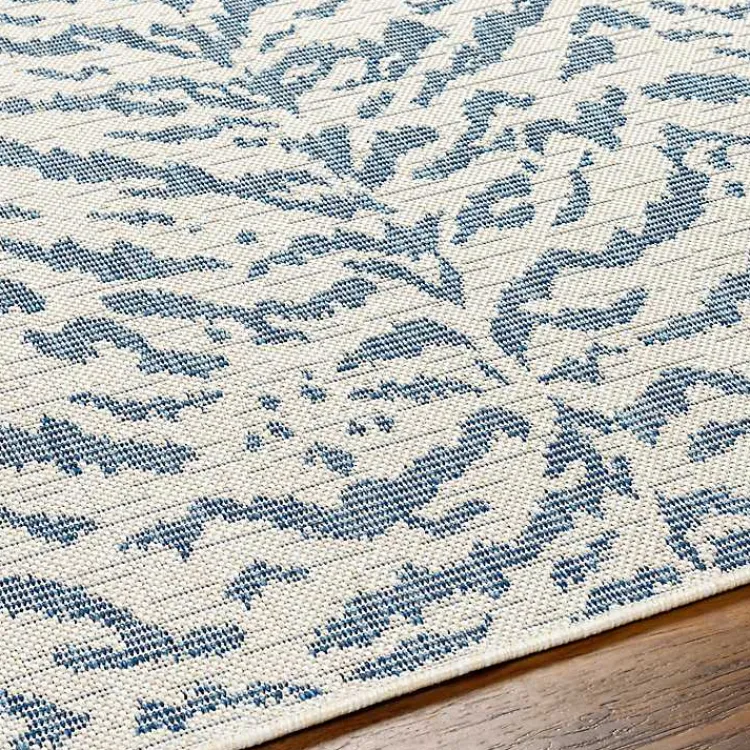 Kirklands Home Blue Ravello Outdoor Rug, 5x7 New