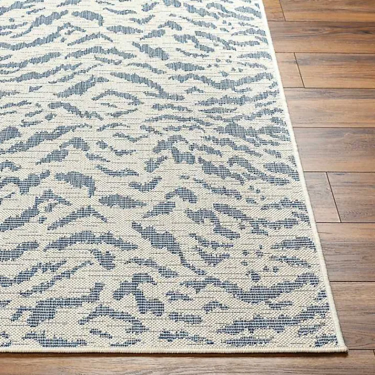 Kirklands Home Blue Ravello Outdoor Rug, 5x7 New